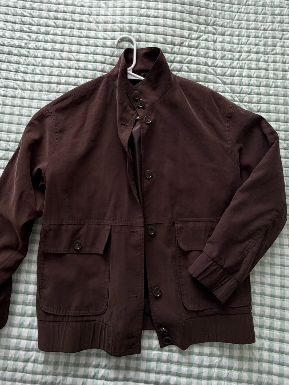Mango Women's Dark Brown Lightweight Stand-Collar Shirt Jacket - Picture 2 of 2